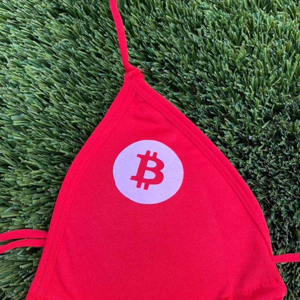 The Original Bitcoin Thong Bikini in Red - Picture 4 of 14